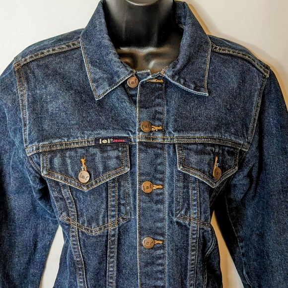 l.e.i. Blue Denim Jean Jacket Junior's Size Medium - Picture 4 of 6